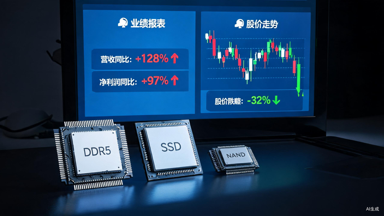 业绩激增,股价腰斩,存储芯片龙头三成利润靠炒股
